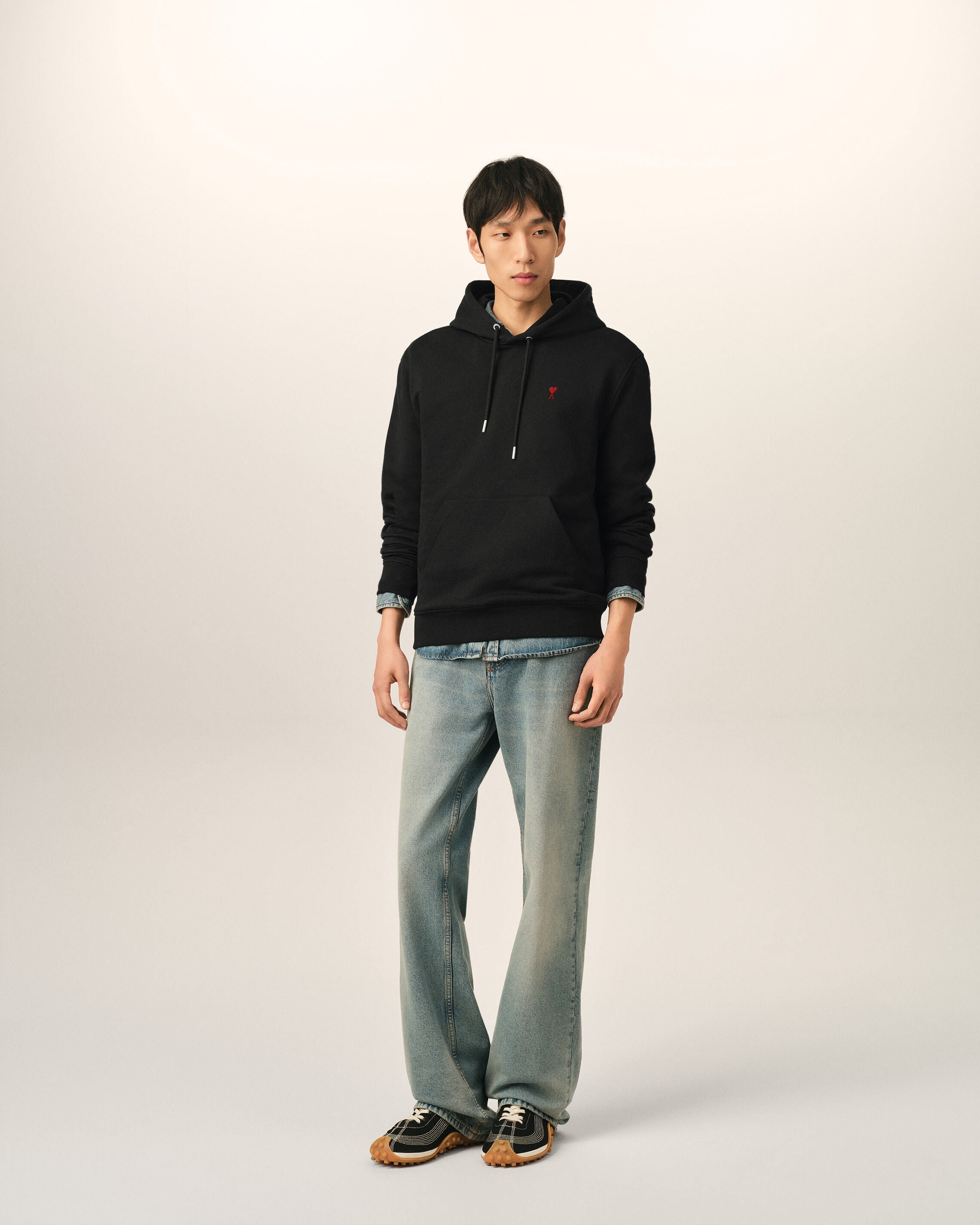 Ami Paris Ami de Coeur Unisex Hoodie Organic Cotton Black