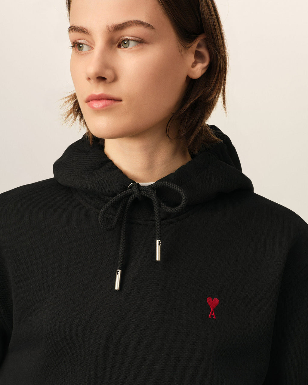 Ami Paris Ami de Coeur Unisex Hoodie Organic Cotton Black
