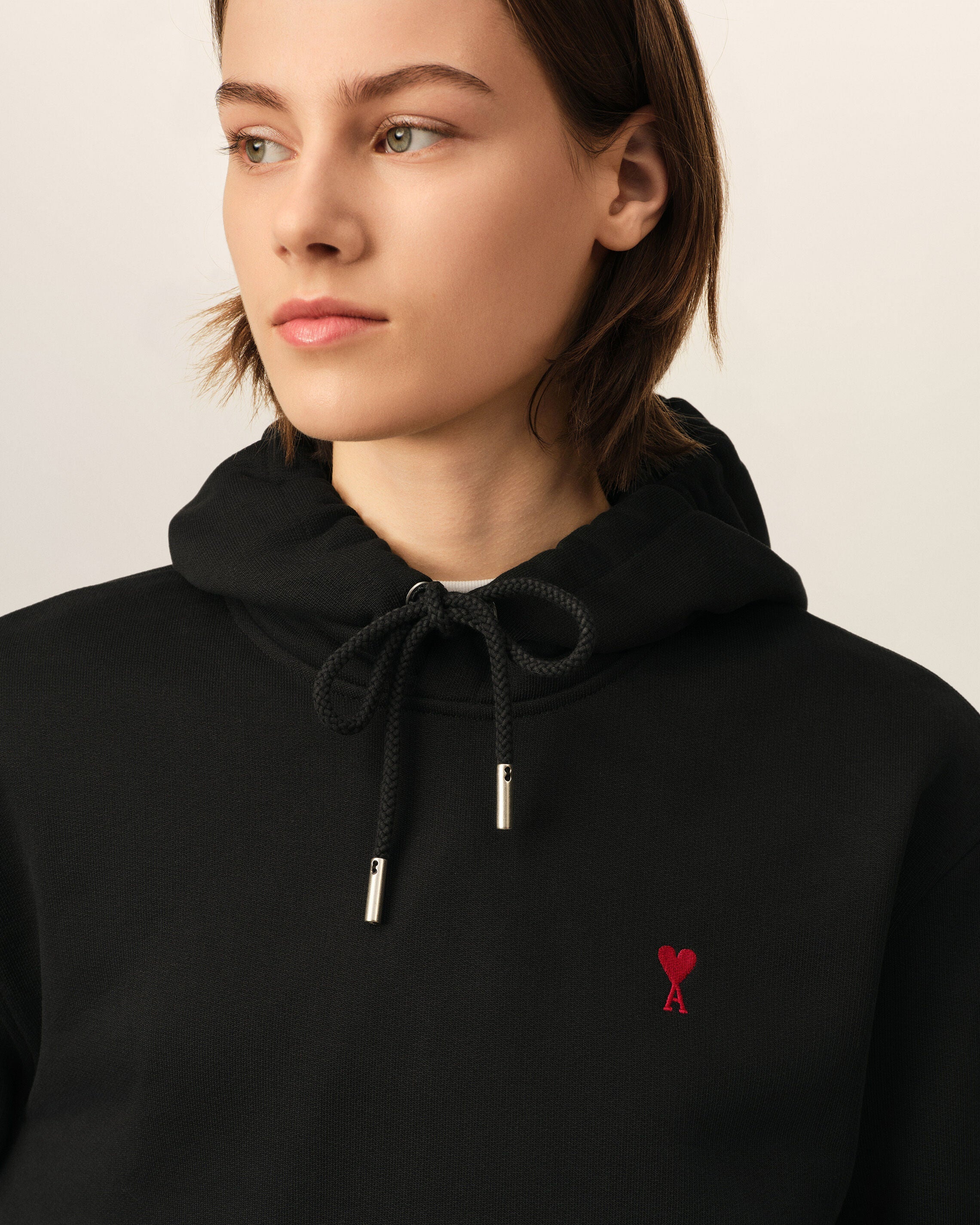 Ami Paris Ami de Coeur Unisex Hoodie Organic Cotton Black