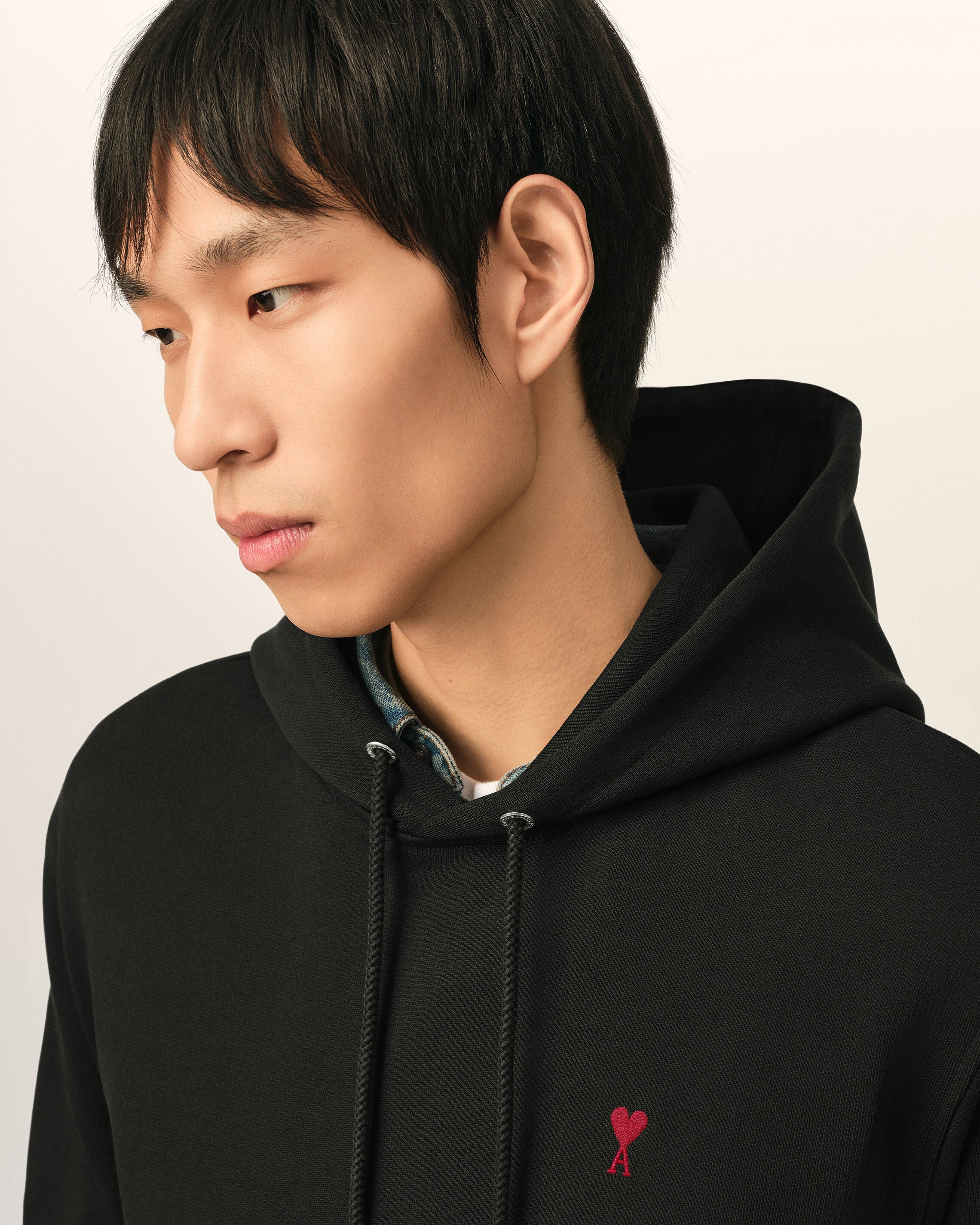Ami Paris Ami de Coeur Unisex Hoodie Organic Cotton Black