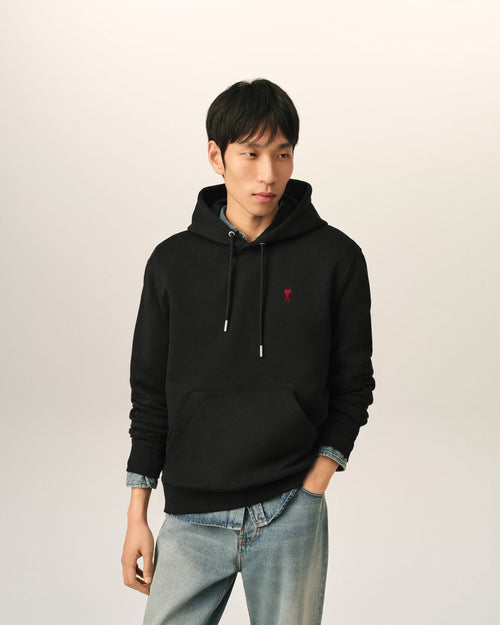 Ami Paris Ami de Coeur Unisex Hoodie Organic Cotton Black