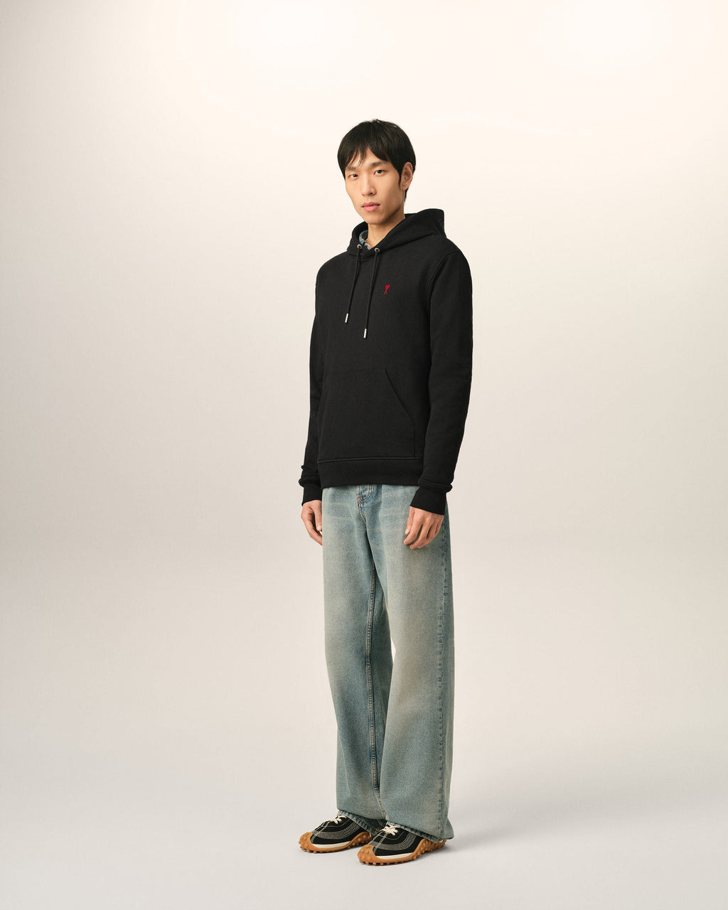 Ami Paris Ami de Coeur Unisex Hoodie Organic Cotton Black